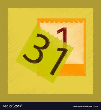 Flat shading style icon tear-off calendar vector image