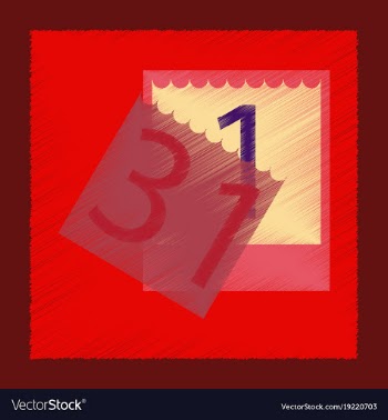 Flat shading style icon tear-off calendar vector image