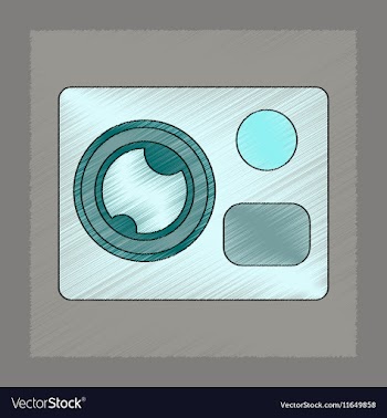 Flat shading style icon technology camcorder vector image