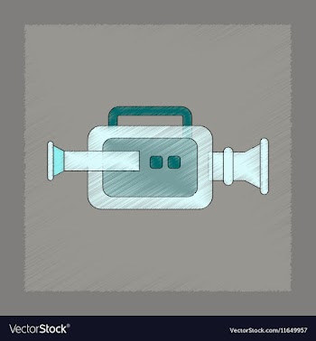 Flat shading style icon technology camcorder vector image