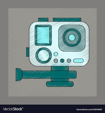 Flat shading style icon technology camcorder vector image