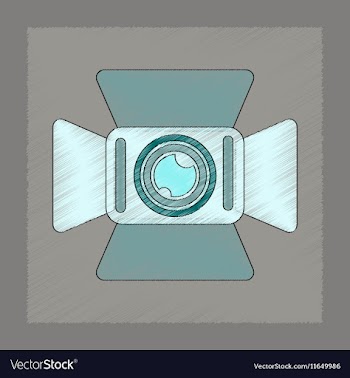 Flat shading style icon technology camcorder vector image