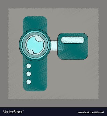 Flat shading style icon technology camcorder vector image