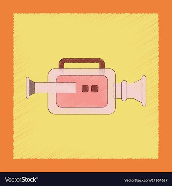 Flat shading style icon technology camcorder vector image