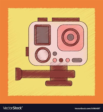 Flat shading style icon technology camcorder vector image