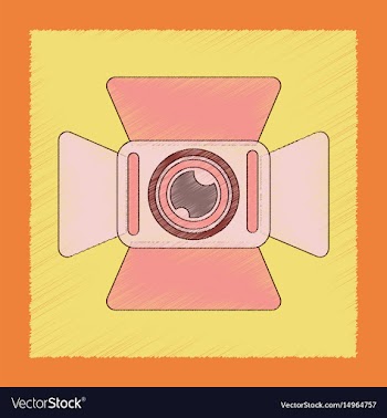 Flat shading style icon technology camcorder vector image