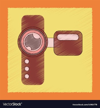 Flat shading style icon technology camcorder vector image