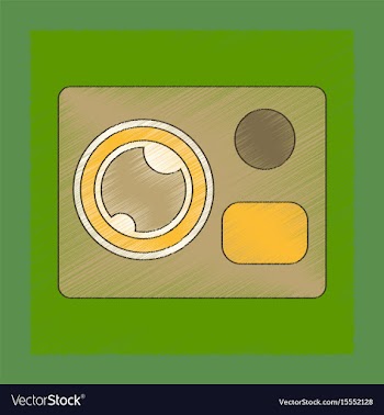 Flat shading style icon technology camcorder vector image