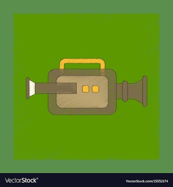 Flat shading style icon technology camcorder vector image