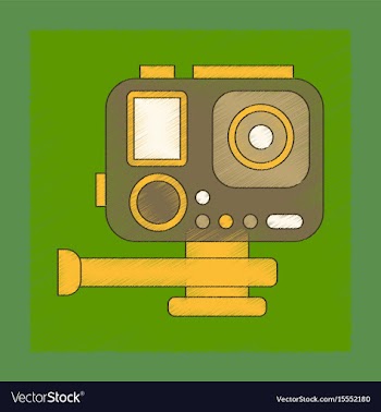 Flat shading style icon technology camcorder vector image