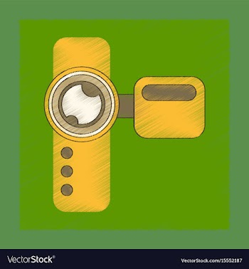 Flat shading style icon technology camcorder vector image