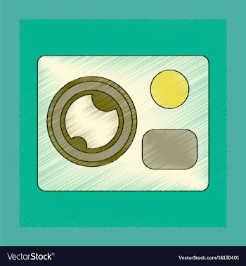 Flat shading style icon technology camcorder vector image