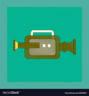 Flat shading style icon technology camcorder vector image