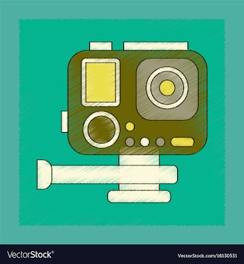 Flat shading style icon technology camcorder vector image