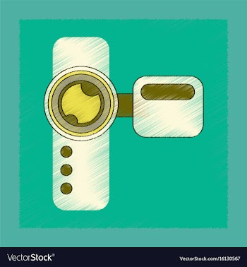 Flat shading style icon technology camcorder vector image