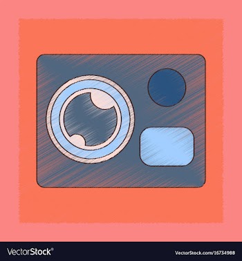 Flat shading style icon technology camcorder vector image
