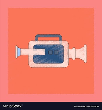 Flat shading style icon technology camcorder vector image