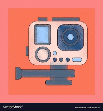 Flat shading style icon technology camcorder vector image