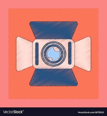 Flat shading style icon technology camcorder vector image