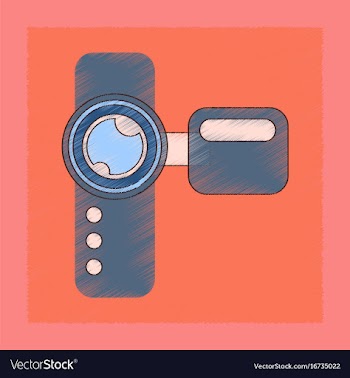 Flat shading style icon technology camcorder vector image