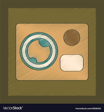 Flat shading style icon technology camcorder vector image