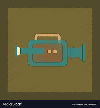 Flat shading style icon technology camcorder vector image