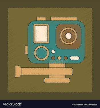 Flat shading style icon technology camcorder vector image