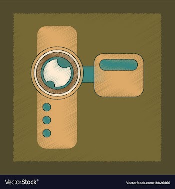 Flat shading style icon technology camcorder vector image