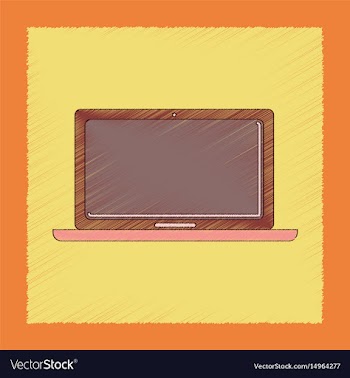 Flat shading style icon technology laptop vector image