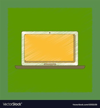Flat shading style icon technology laptop vector image