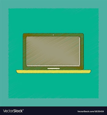 Flat shading style icon technology laptop vector image