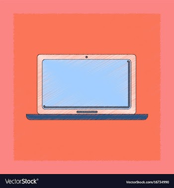 Flat shading style icon technology laptop vector image