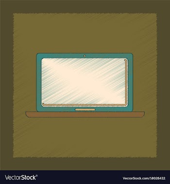 Flat shading style icon technology laptop vector image