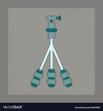 Flat shading style icon technology tripod vector image