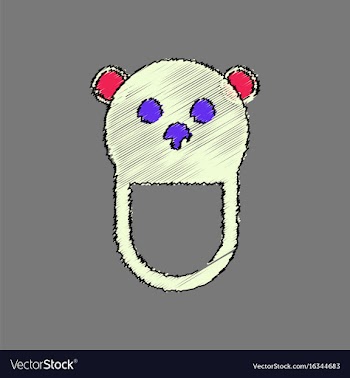 Flat shading style icon teddy bear bib vector image