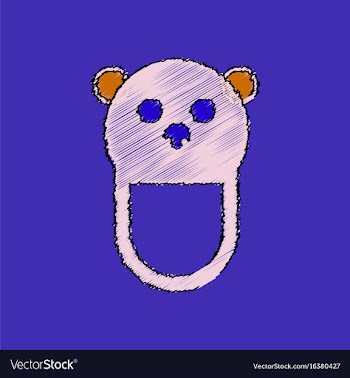 Flat shading style icon teddy bear bib vector image