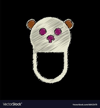 Flat shading style icon teddy bear bib vector image