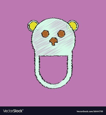 Flat shading style icon teddy bear bib vector image