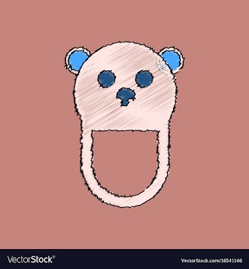 Flat shading style icon teddy bear bib vector image