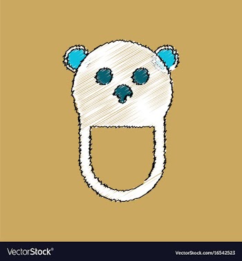 Flat shading style icon teddy bear bib vector image
