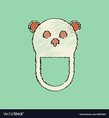 Flat shading style icon teddy bear bib vector image