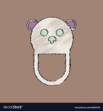 Flat shading style icon teddy bear bib vector image