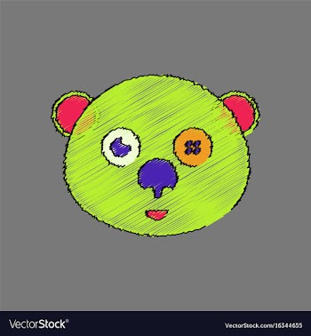 Flat shading style icon teddy bear face vector image