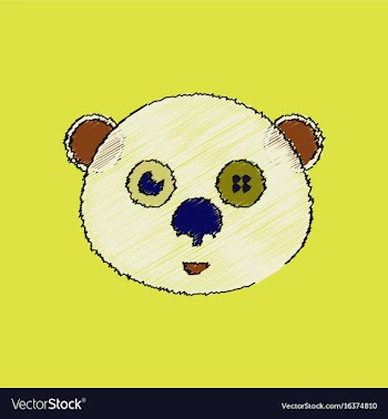 Flat shading style icon teddy bear face vector image