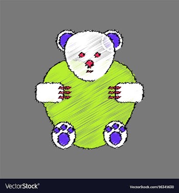 Flat shading style icon teddy bear vector image