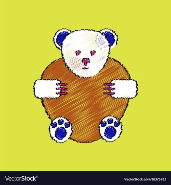 Flat shading style icon teddy bear vector image