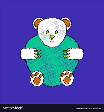 Flat shading style icon teddy bear vector image
