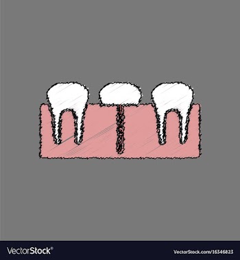 Flat shading style icon teeth and gum vector image