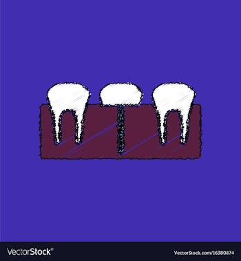 Flat shading style icon teeth and gum vector image