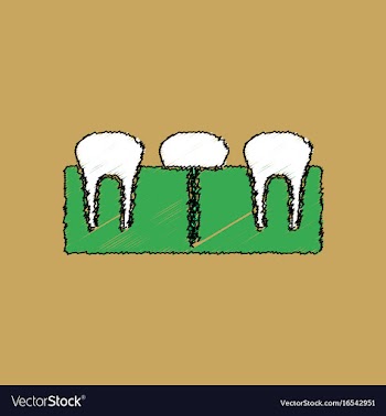 Flat shading style icon teeth and gum vector image